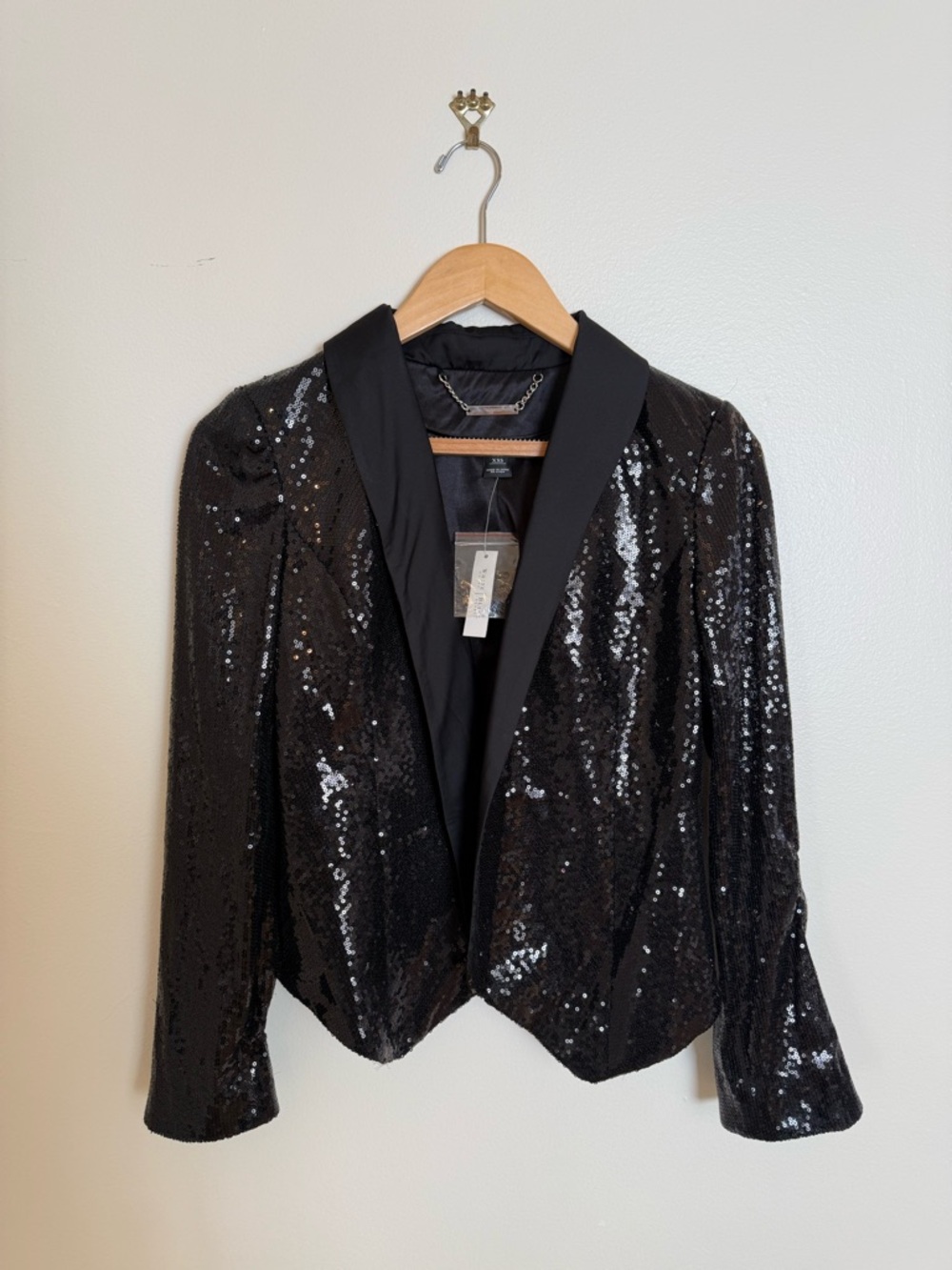 White House Black Market Black Sequin Blazer Jacket